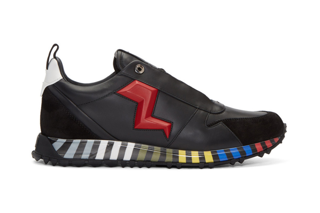 Fendi Black Red Leather Bolt Sneaker - TRENDS periodical